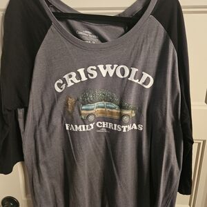 Ripple Junction Gray Christmas Vacation Tee. Mid Sleeve.
